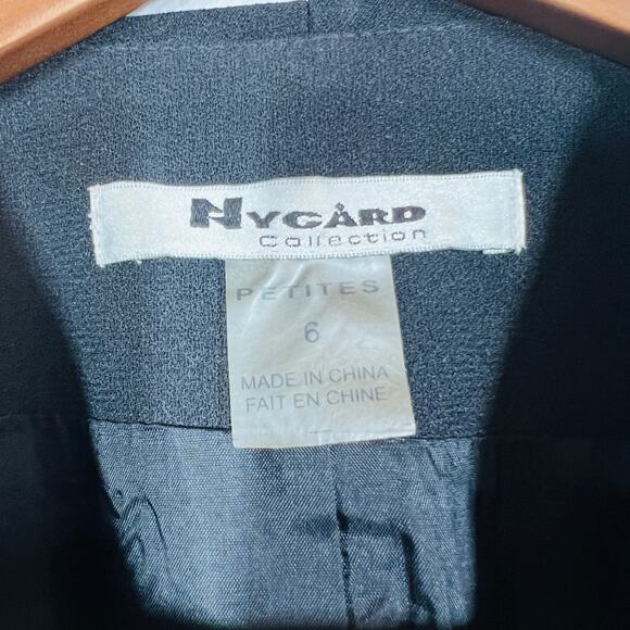 Nygard Collection Blazer Jacket Coat Ruffle Career Black Single Button - 6P - Picture 3 of 4